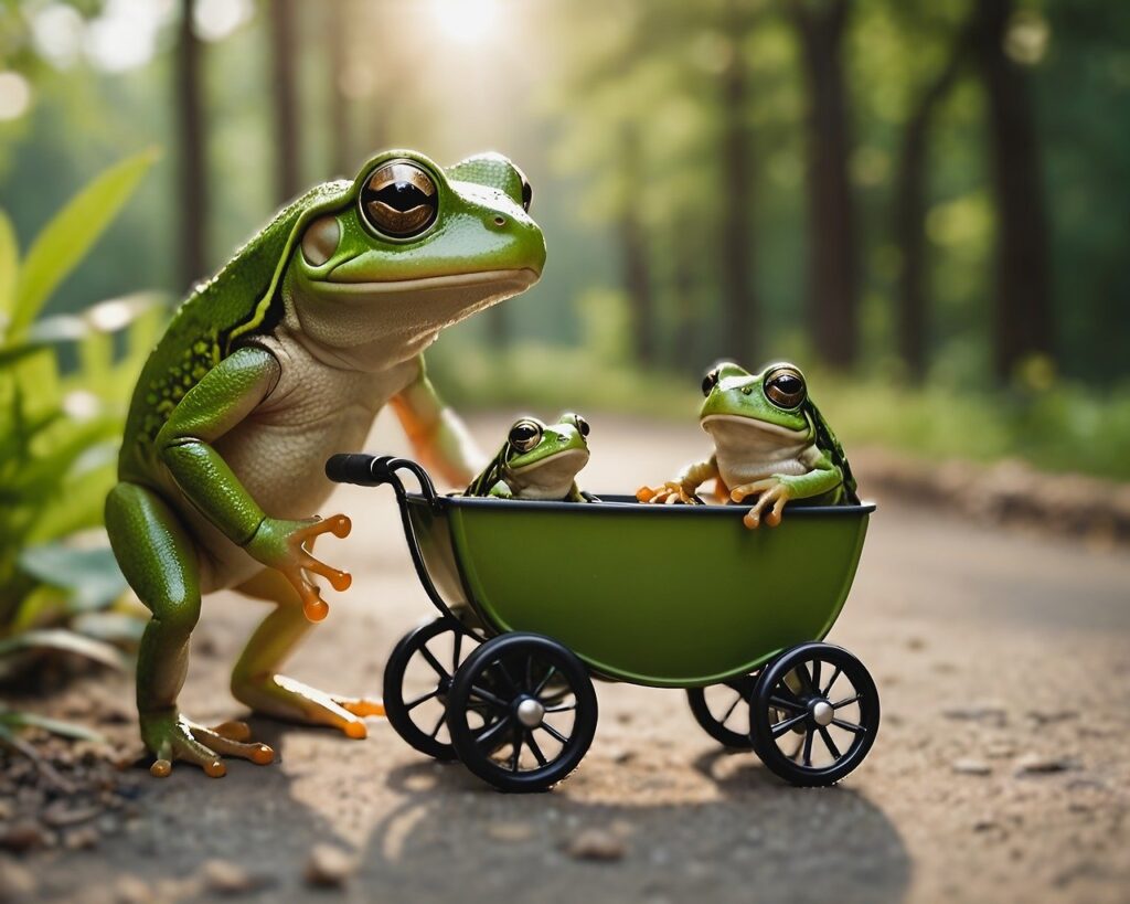 frogs, mama, children-8783946.jpg